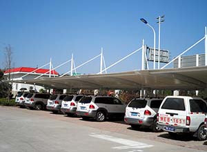鶴壁膜結構車棚【廠家直銷】鶴壁膜結構停車棚,張拉膜車棚