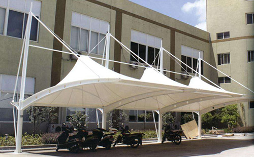 駐馬店企業養老保險中心膜結構車棚