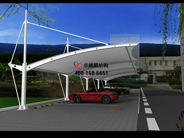 常德<font color='red'>膜結構車棚</font>【常德市江南城市發展有限公司-停車棚】工程實例