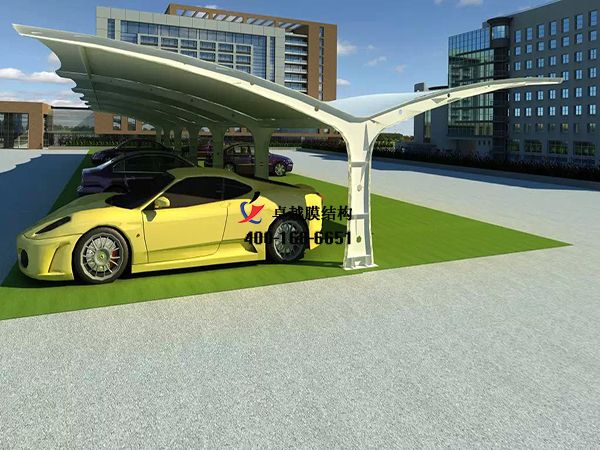    蘭州<font color='red'>膜結構車棚</font>【蘭州冠云科技發展有限公司-停車棚】設計施工案例