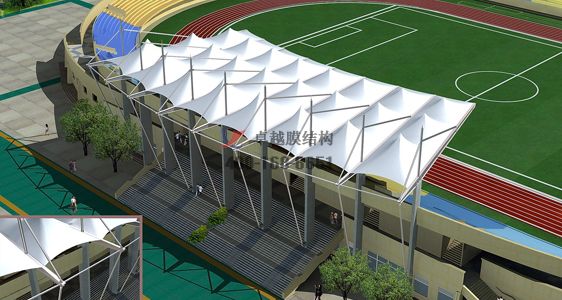 鄂爾多斯看臺膜結(jié)構遮陽棚/主席臺頂篷/舞臺雨棚廠家