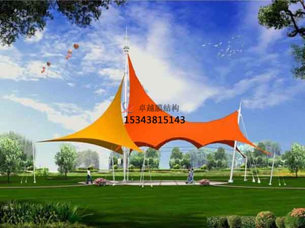 濮陽商業廣場<font color='red'>張拉膜結構</font>景觀棚/雨棚設計搭建