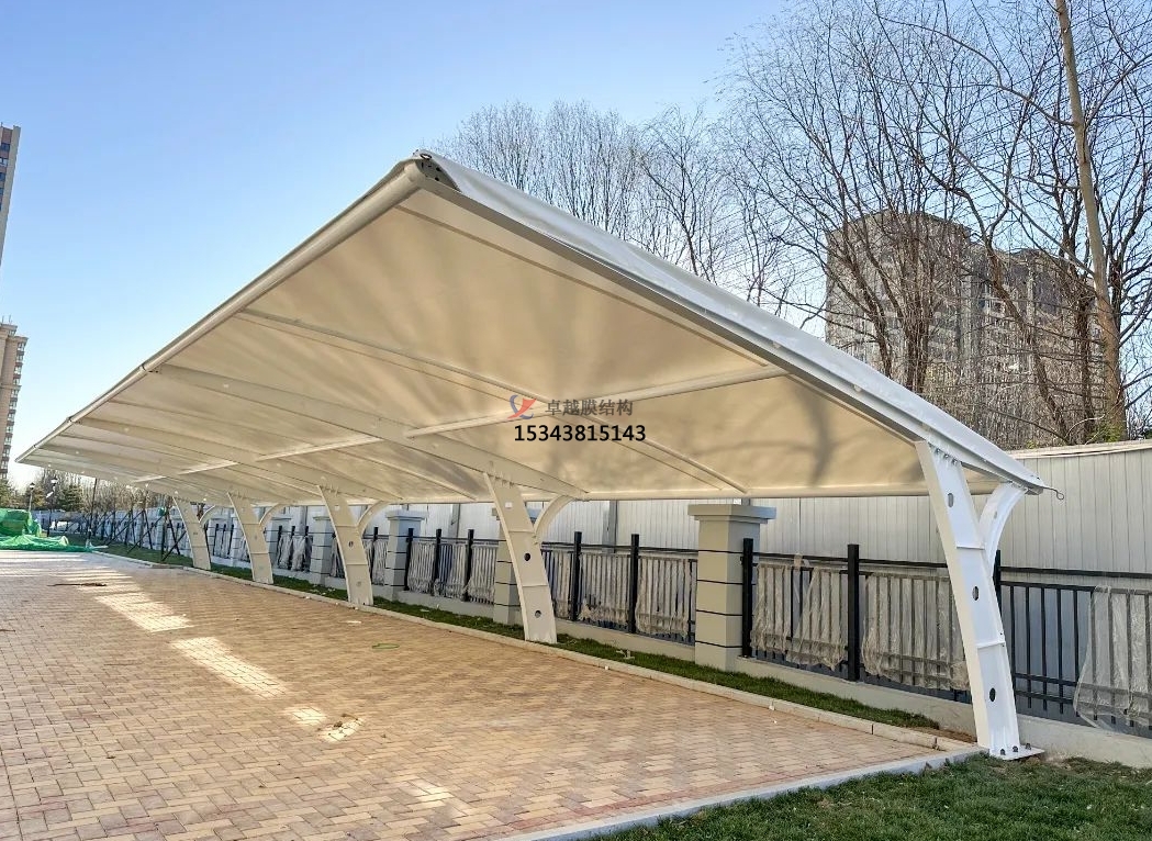 咸寧七字型<font color='red'>膜結構車棚</font>——咸寧膜結構公司專業廠家