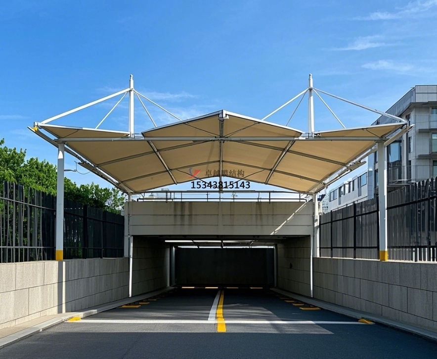 蒲田膜結構公司【地下車庫出入口雨棚】蒲田<font color='red'>膜結構廠家</font>